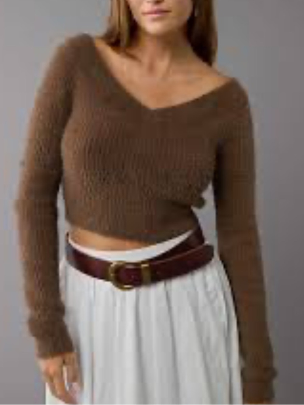 American Eagle brown crop sweater small